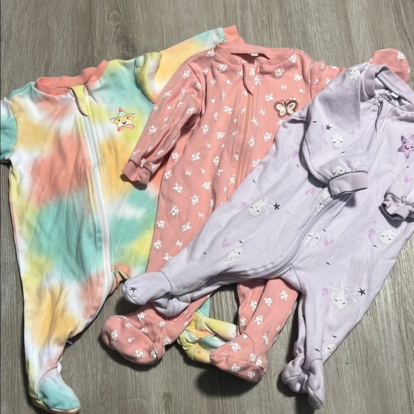 Kids One Piece Pajamas Set - Multicolor, Pink, and Lavender - Picture 1 of 1
